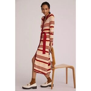 ANTHROPOLOGIE Maeve Long Dress Women Maxi Long Sleeve Sweater Stripe XS NWT